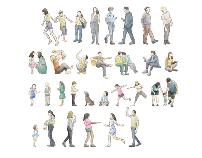 Watercolour People PNG Set